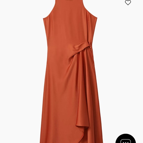 Reiss  Micah Orange/ Rust Sleeveless Midi Dress - Picture 1 of 9
